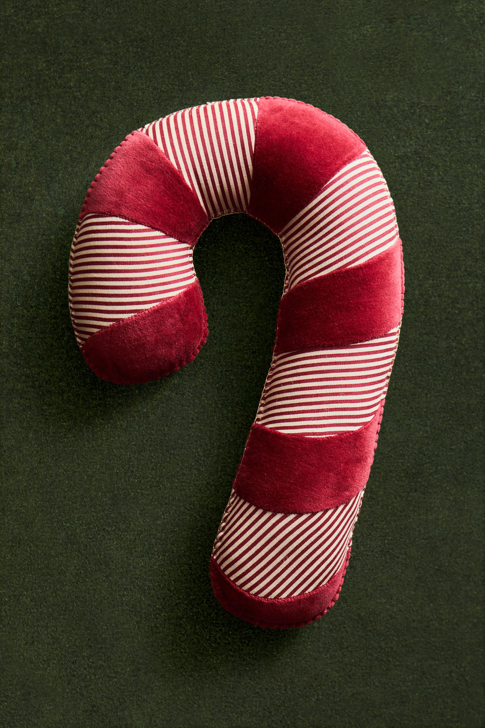CHILDREN’S CANDY CANE CHRISTMAS THROW PILLOW